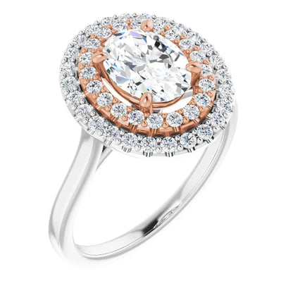 Oval Double Halo Style Engagement Ring