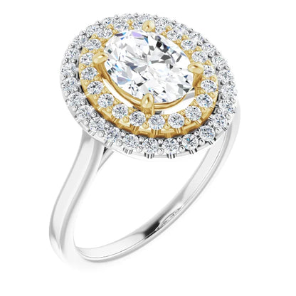 Oval Double Halo Style Engagement Ring