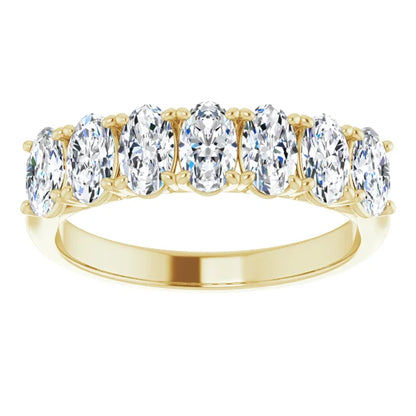 Seven Stone Oval Cut Lab Diamond Anniversary Band