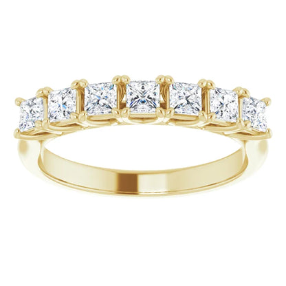 Seven Stone Princess Cut Lab Diamond Anniversary Band