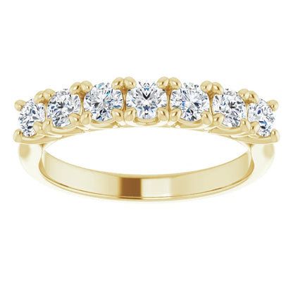 Seven Stone Round Brilliant Lab Diamond Anniversary Band