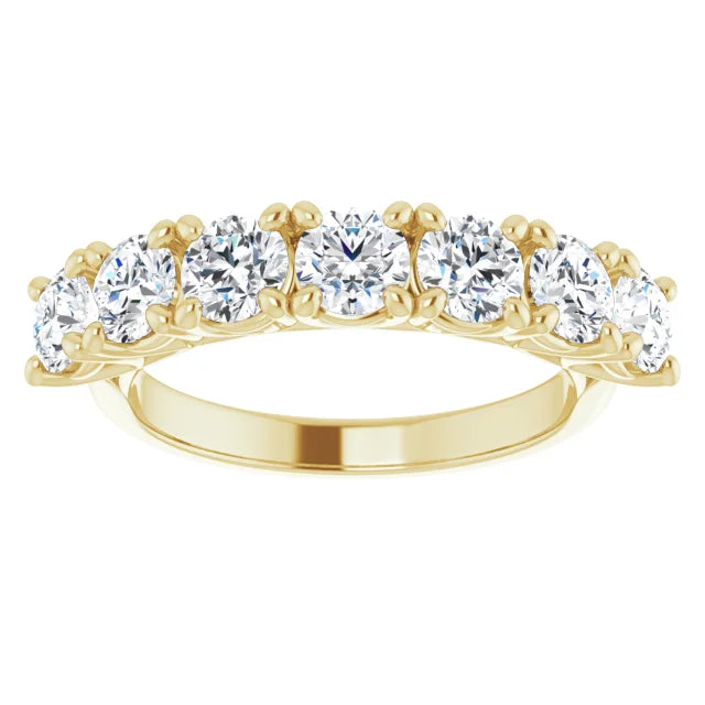 Seven Stone Round Brilliant Lab Diamond Anniversary Band