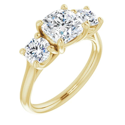 Cushion Accent Engagement Ring