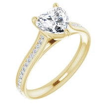 Heart Diamond Band Engagement Ring