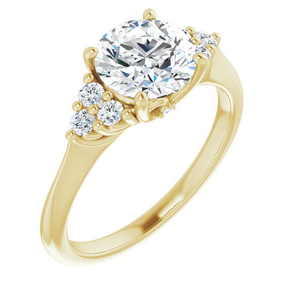 Round Brilliant Antique Inspired Design Engagement Ring