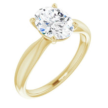 Oval Knife Edge Solitaire Engagement Ring