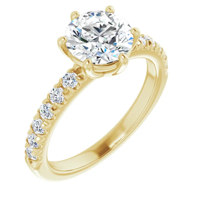 Round Brilliant Six Claw Set Style Engagement Ring