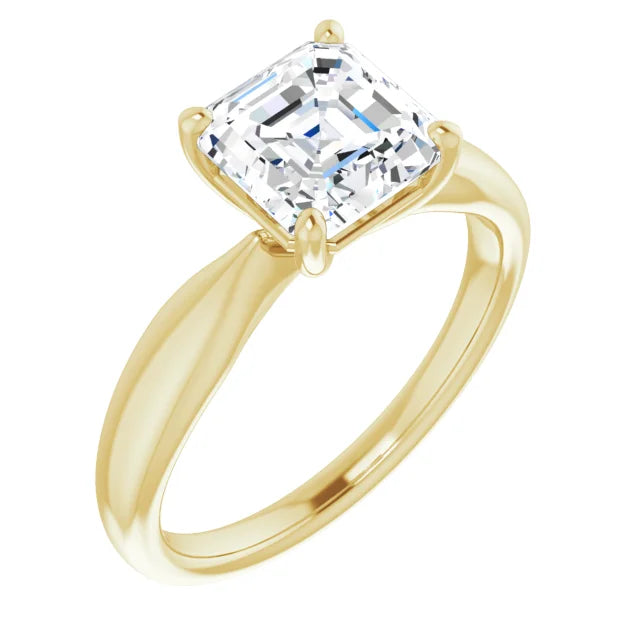 Asscher Knife Edge Solitaire Engagement Ring