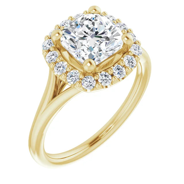 Cushion Halo Style Engagement Ring