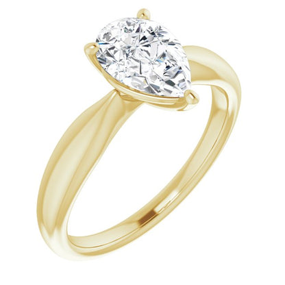 Pear Knife Edge Solitaire Engagement Ring