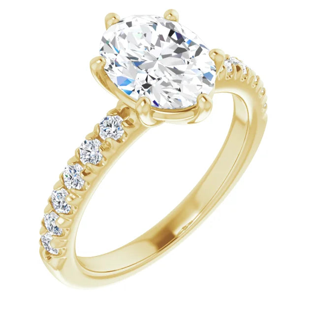 Oval Six Claw Set Style Engagement Ring