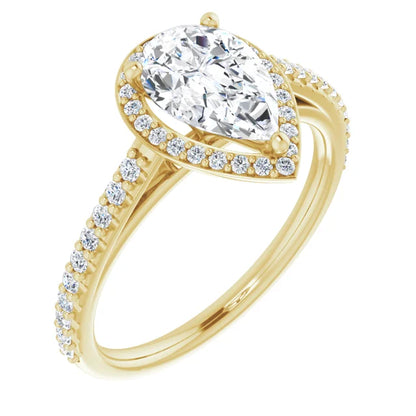 Pear Halo Style Engagement Ring