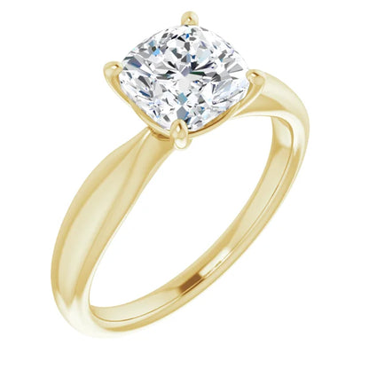 Cushion Knife Edge Solitaire Engagement Ring