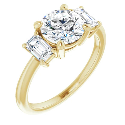 Round Brilliant Accent Engagement Ring