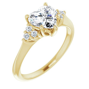 Heart Antique Inspired Design Engagement Ring