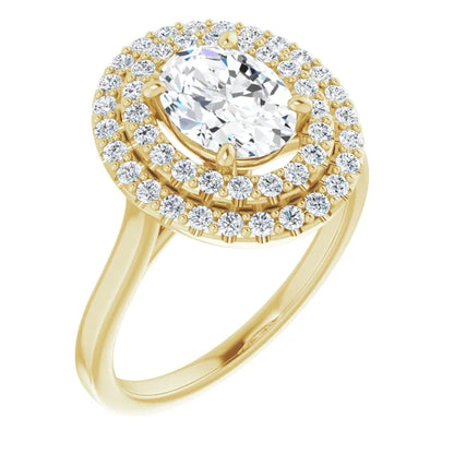 Oval Double Halo Style Engagement Ring