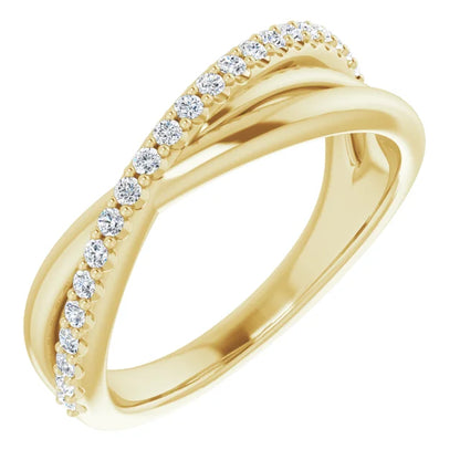 Lab Diamond Twist Wedding Band