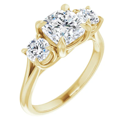 Cushion Accent Engagement Ring