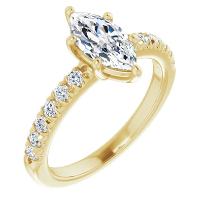 Marquise Six Claw Set Style Engagement Ring