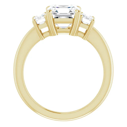 Asscher Accent Engagement Ring