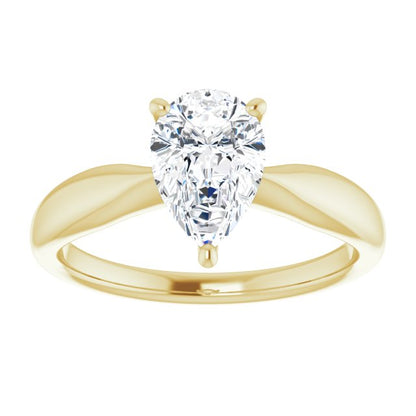 Pear Knife Edge Solitaire Engagement Ring