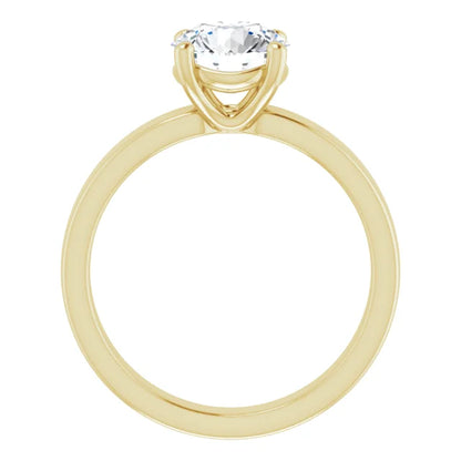 Round Brilliant Wide Band Solitaire Engagement Ring