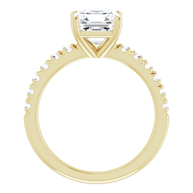 Asscher Four Claw Set Style Engagement Ring