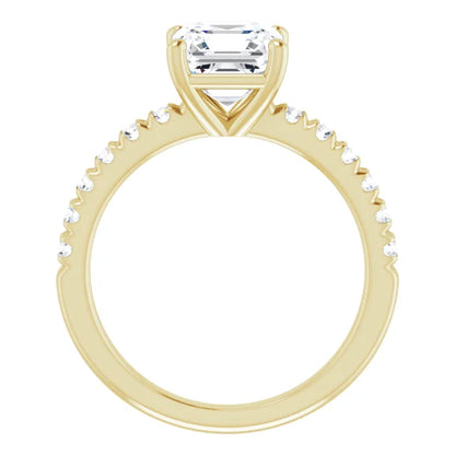 Asscher Four Claw Set Style Engagement Ring