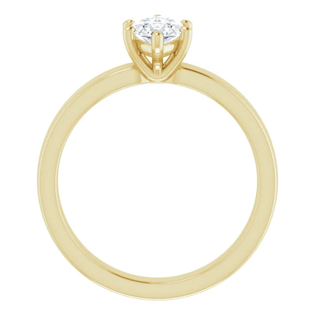 Marquise Wide Band Solitaire Engagement Ring