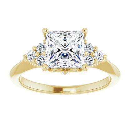 Princess Antique Inspired Design Engagement Ring