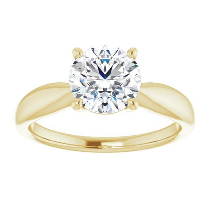 Round Brilliant Knife Edge Solitaire Engagement Ring