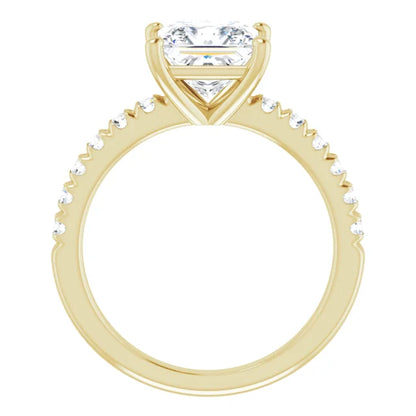 Princess Four Claw Set Style Engagement Ring