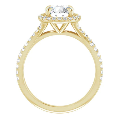 Round Brilliant Twist Halo Style Engagement Ring