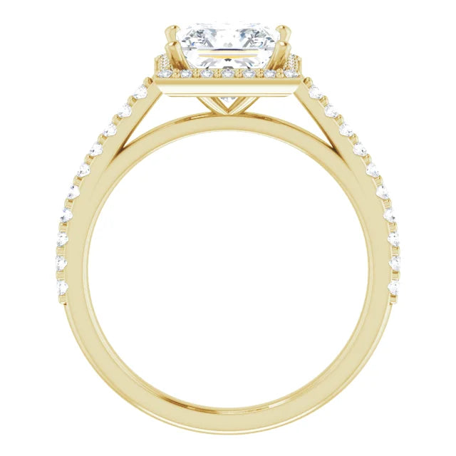 Princess Halo Style Engagement Ring