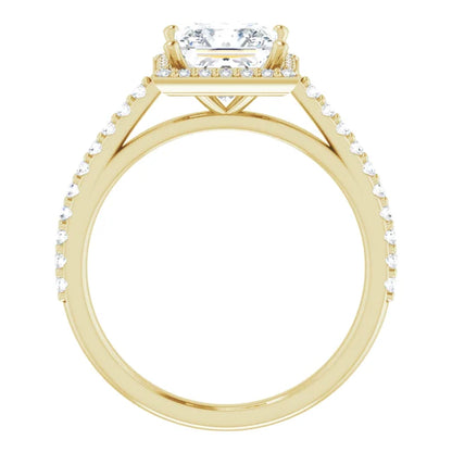 Princess Halo Style Engagement Ring