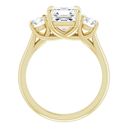 Asscher Accent Engagement Ring