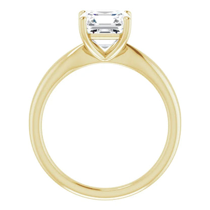 Asscher Knife Edge Solitaire Engagement Ring