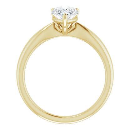 Pear Knife Edge Solitaire Engagement Ring