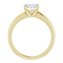 Oval Knife Edge Solitaire Engagement Ring