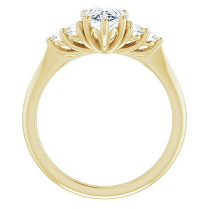 Pear Antique Inspired Design Engagement Ring