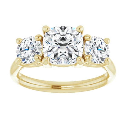 Cushion Accent Engagement Ring