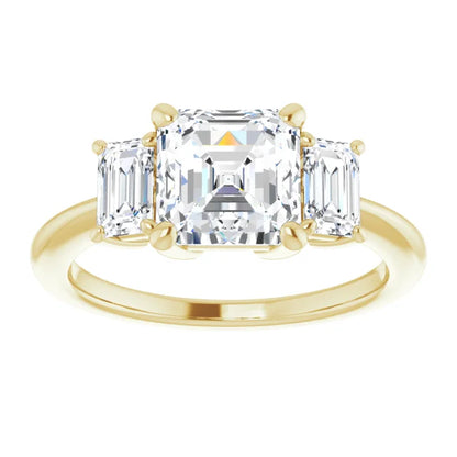 Asscher Accent Engagement Ring