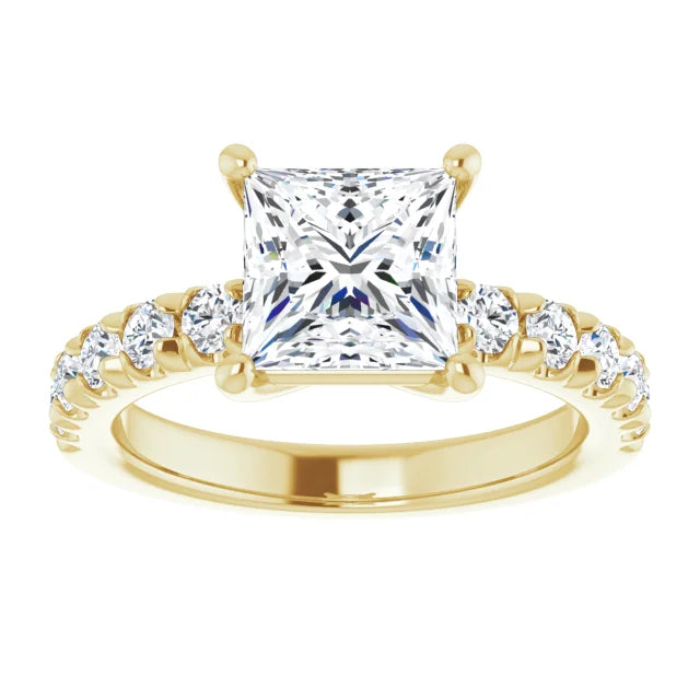 Princess Four Claw Set Style Engagement Ring