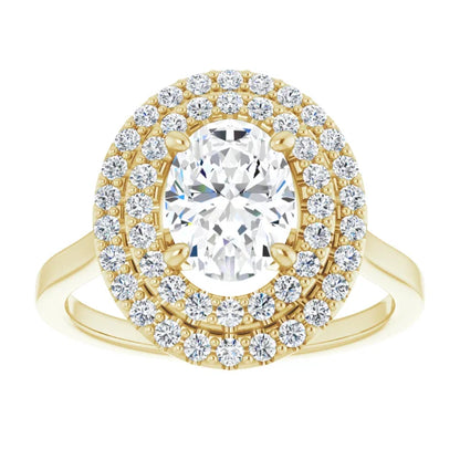 Oval Double Halo Style Engagement Ring