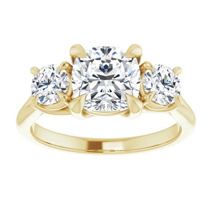 Cushion Accent Engagement Ring