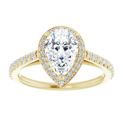 Pear Halo Style Engagement Ring