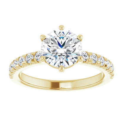 Round Brilliant Six Claw Set Style Engagement Ring