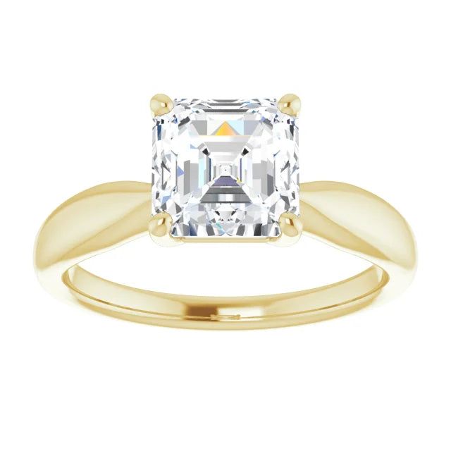 Asscher Knife Edge Solitaire Engagement Ring