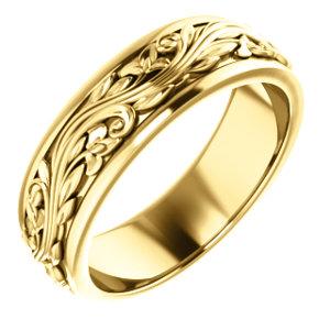 Men's Patterned Wedding Band