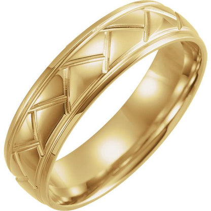 Men's Patterned Wedding Band